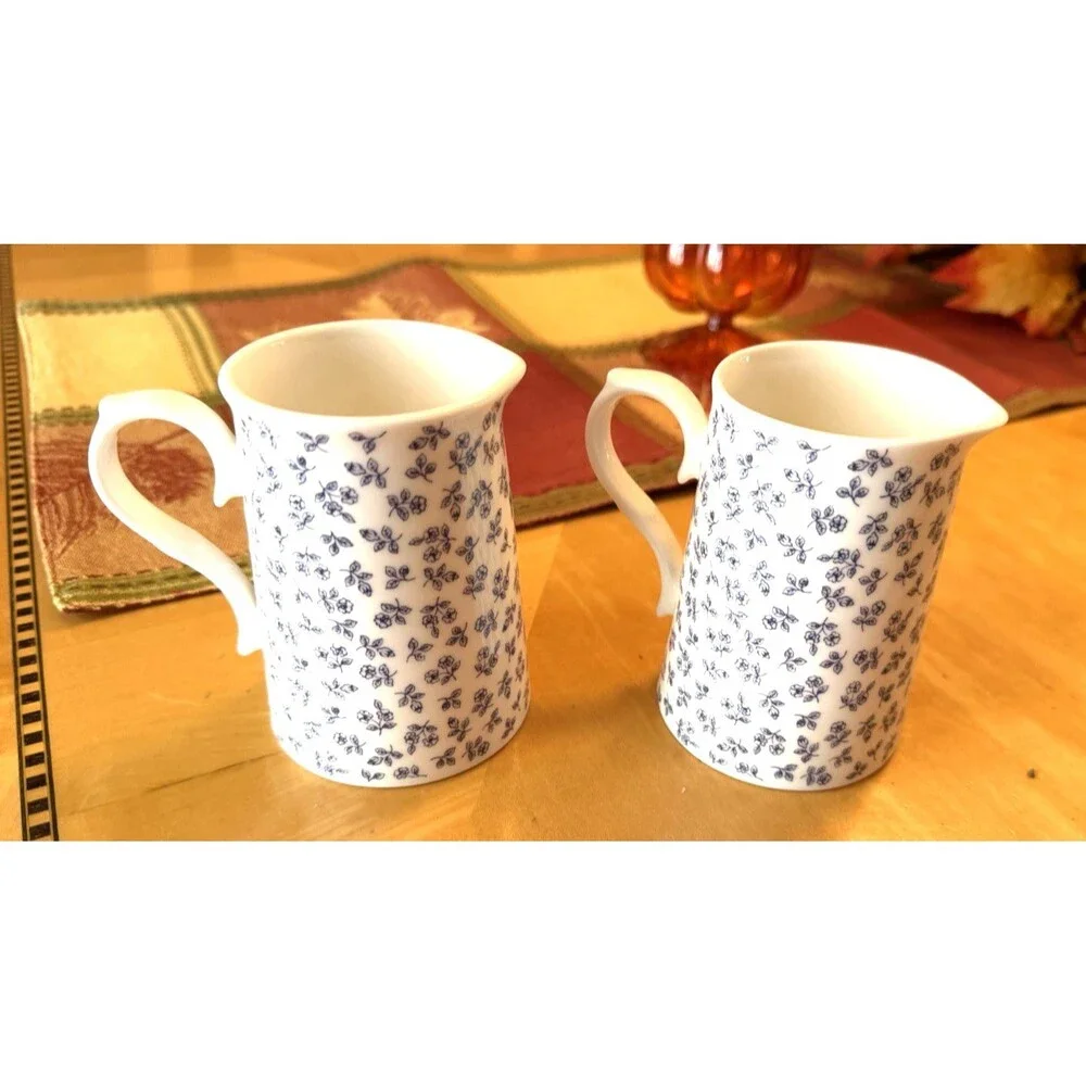 Whittard of Chelsea Petite Rose Creamer Pitcher X 2 Bone China Roy Kirkham 2009